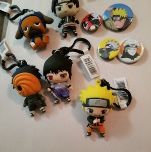 Naruto Pin and Bag Clip Bundle